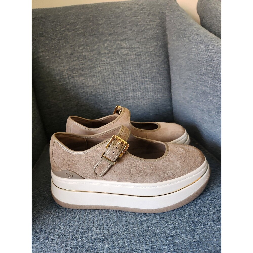 Michael Michael Kors "Hayes" Mary Jane Platform Sneakers in Taupe Size 9.5